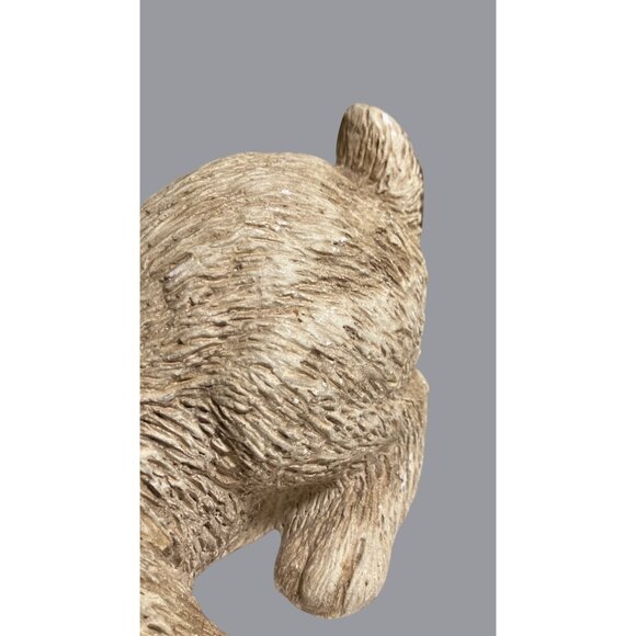 Vintage Bunny Rabbit Figurine 7" With Shaggy Texture & Brown Eyes - Picture 5 of 11